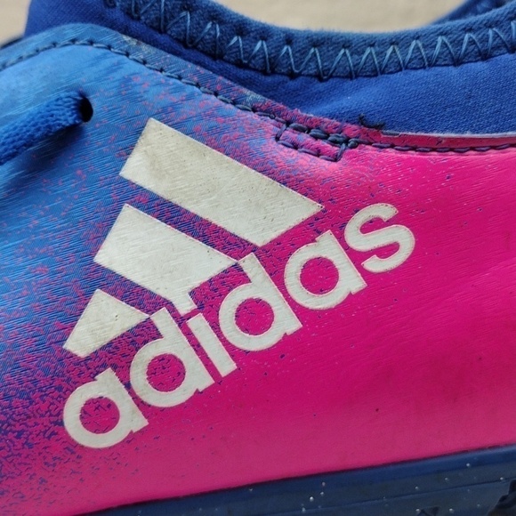 Adidas X TechFit Royal Blue Round Toe Lace Up Low Top Astro Turf Football Shoe main image 5